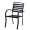 Outdoor Courtyard Curved Armchair Plastic Wood Slat Aluminum Stacking