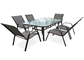 7 Piece Modern Metal Steel Outdoor Patio Dining Tables Chairs Garden Furniture Set